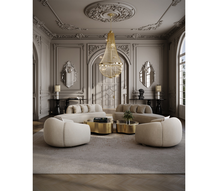 wave polished brass center table - Image 41