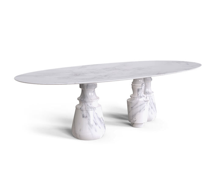 pietra oval xl nero marquina dining table Dining Tables Boca Do Lobo Estremoz Marble