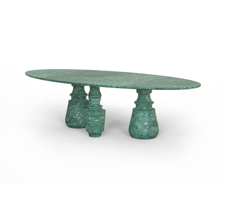 Pietra Oval Xl Nero Marquina Dining Table  Boca Do Lobo   