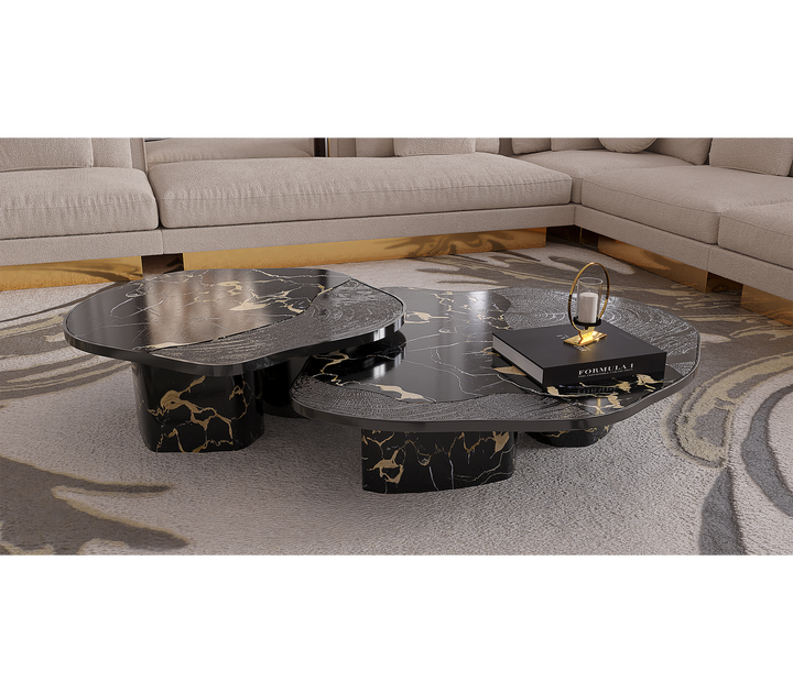 ophelia portoro marble and gold center table - Image 33