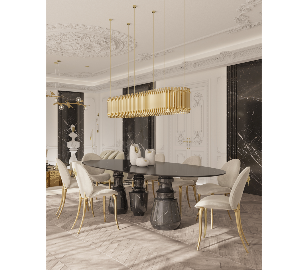 pietra oval xl nero marquina dining table Dining Tables Boca Do Lobo
