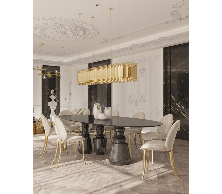 pietra oval xl nero marquina dining table Dining Tables Boca Do Lobo
