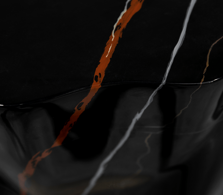 Monochrome Black Faux-Marble Side Table  Boca Do Lobo   