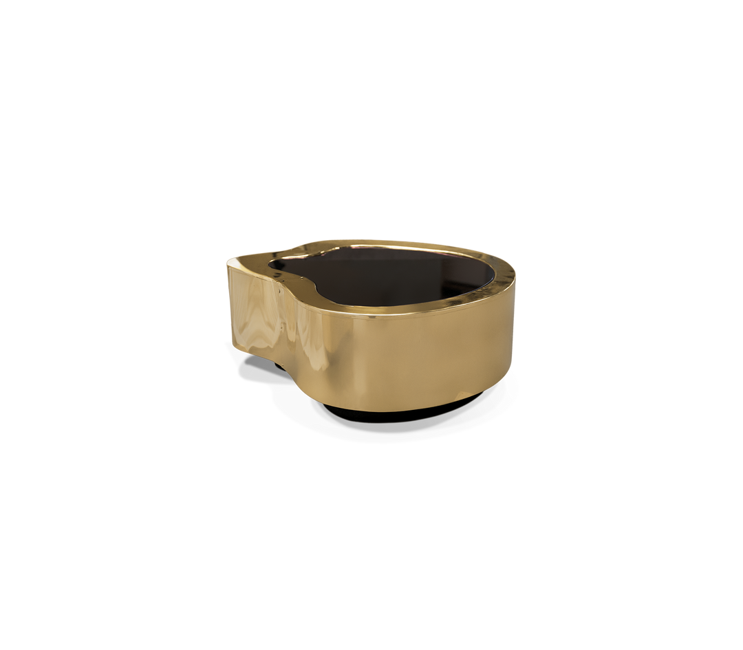 wave polished brass center table - Image 38