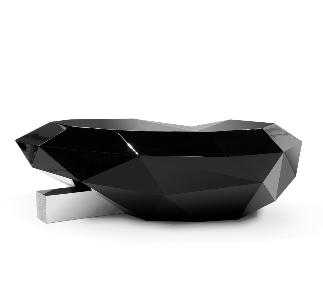 Diamond Center Table  Boca Do Lobo Black Lacquer  