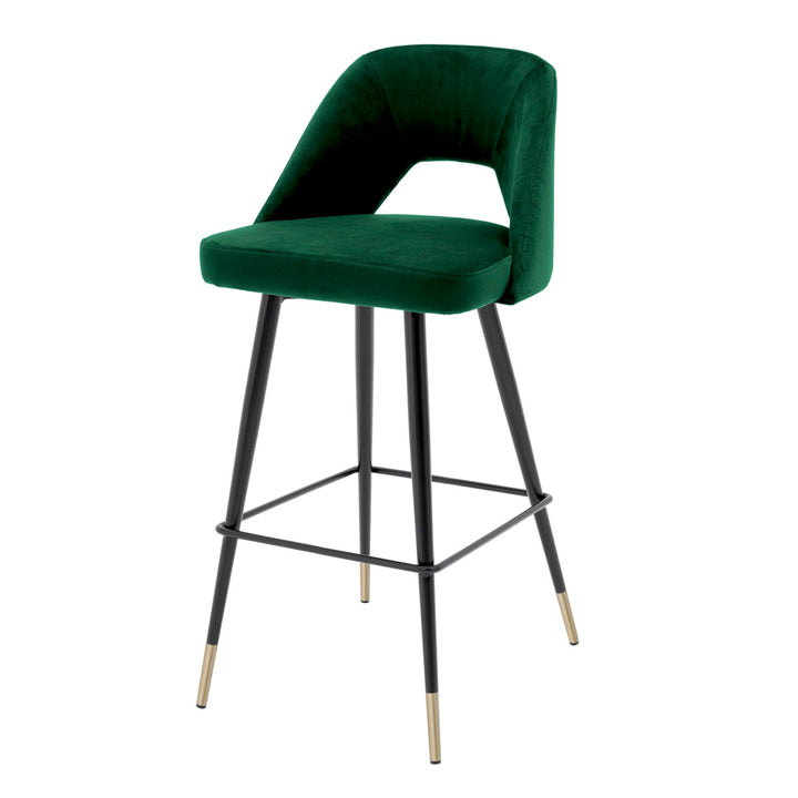 Bar Stool Avorio Roche Green Velvet Chairs Eichholtz