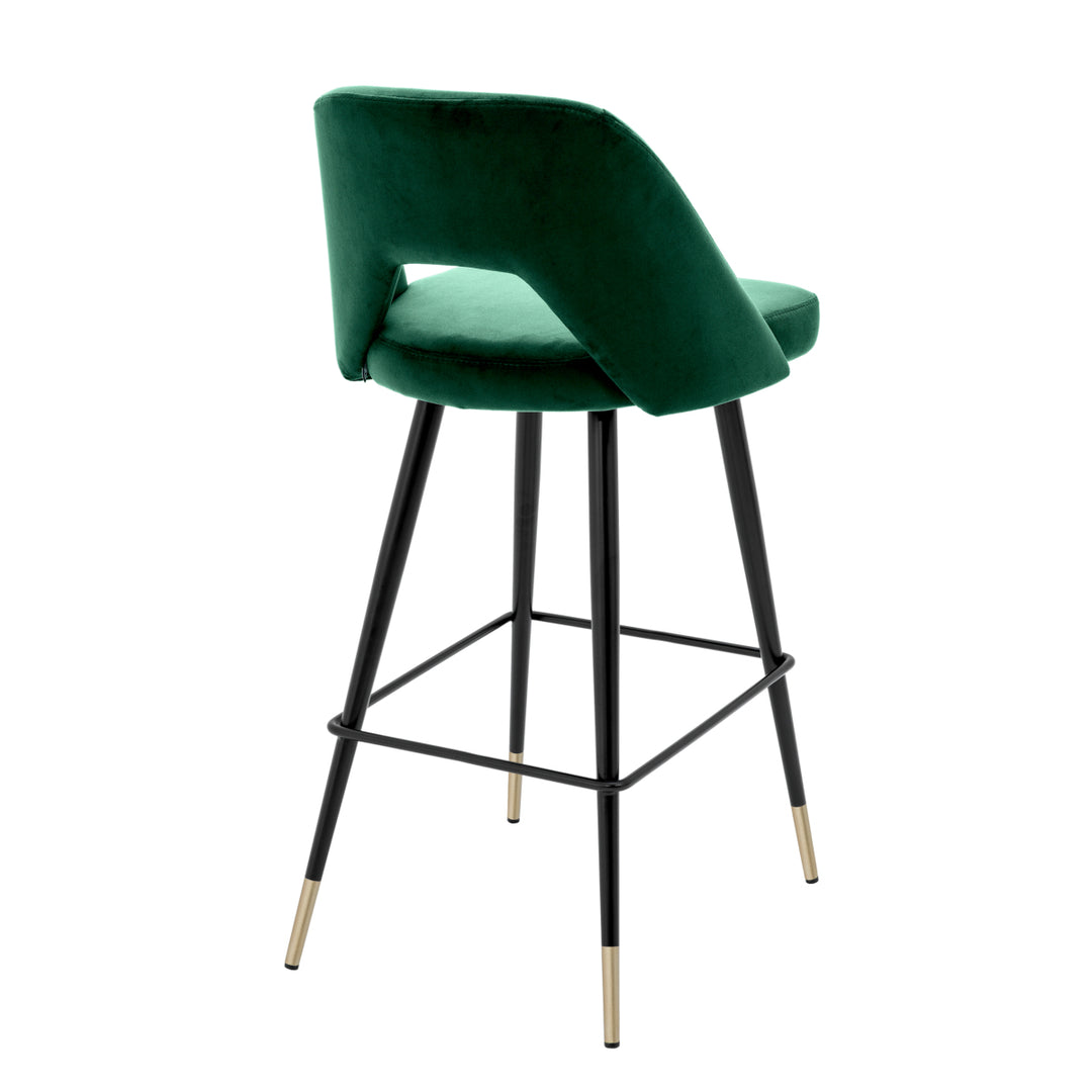 Bar Stool Avorio Roche Green Velvet Chairs Eichholtz
