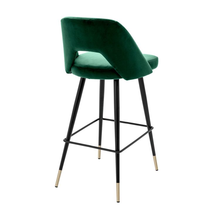 Bar Stool Avorio Roche Green Velvet Chairs Eichholtz