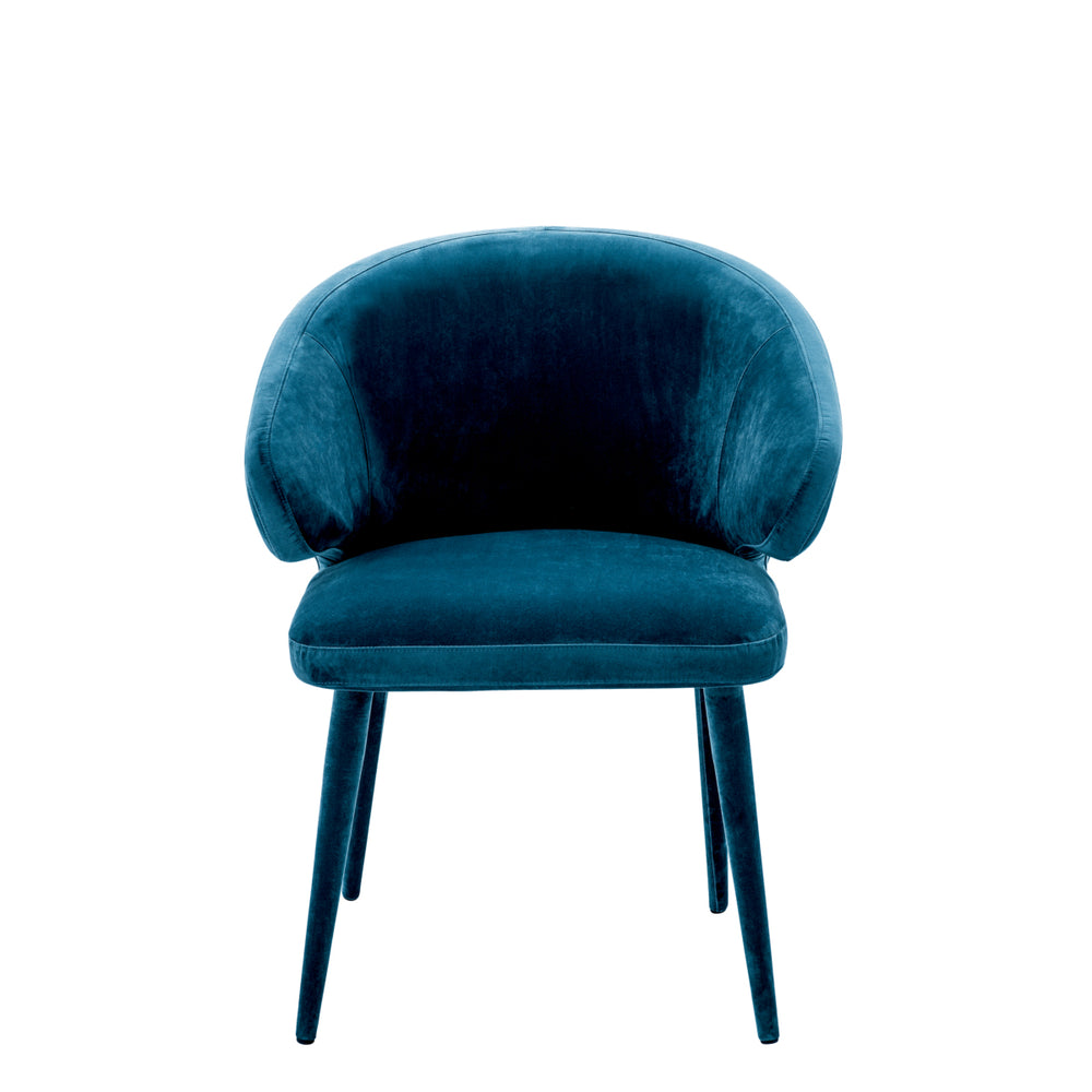 Dining Chair Cardinale Roche Teal Blue Velvet Furniture Eichholtz