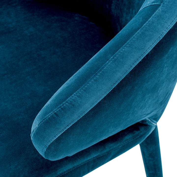 Dining Chair Cardinale Roche Teal Blue Velvet Furniture Eichholtz