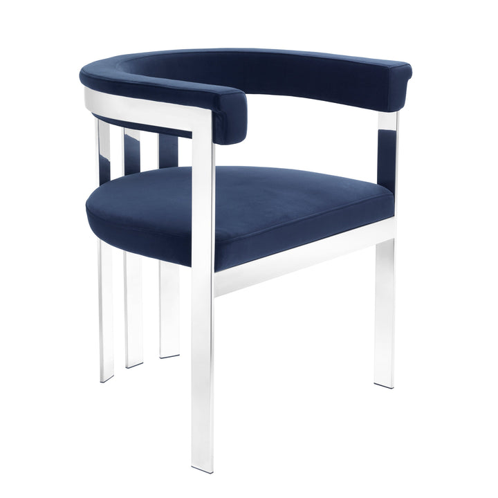 Dining Chair Clubhouse Polished Stainless Steel Furniture Eichholtz
