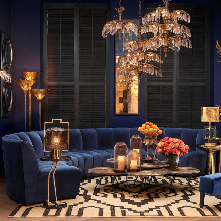 Modular Sofa Lando Savona Midnight Blue Velvet Furniture Eichholtz