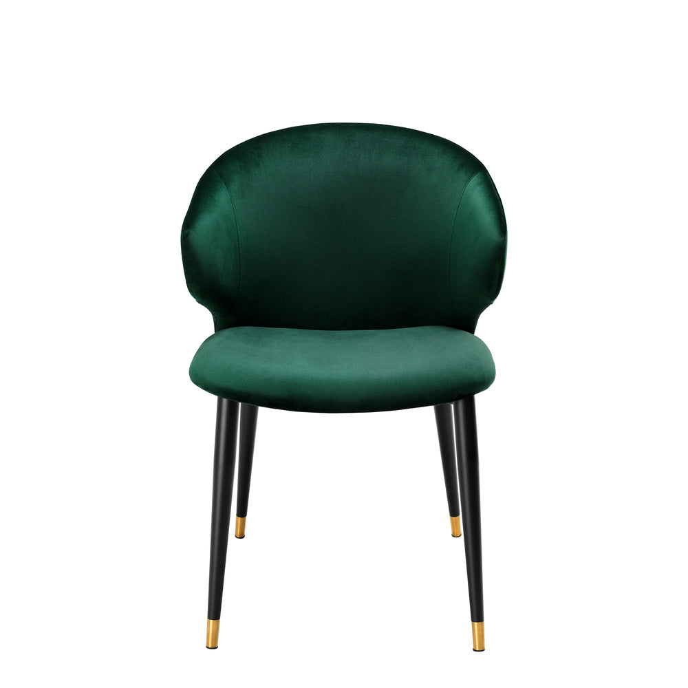 Dining Chair Volante With Arm Roche Dark Green Velvet Furniture Eichholtz