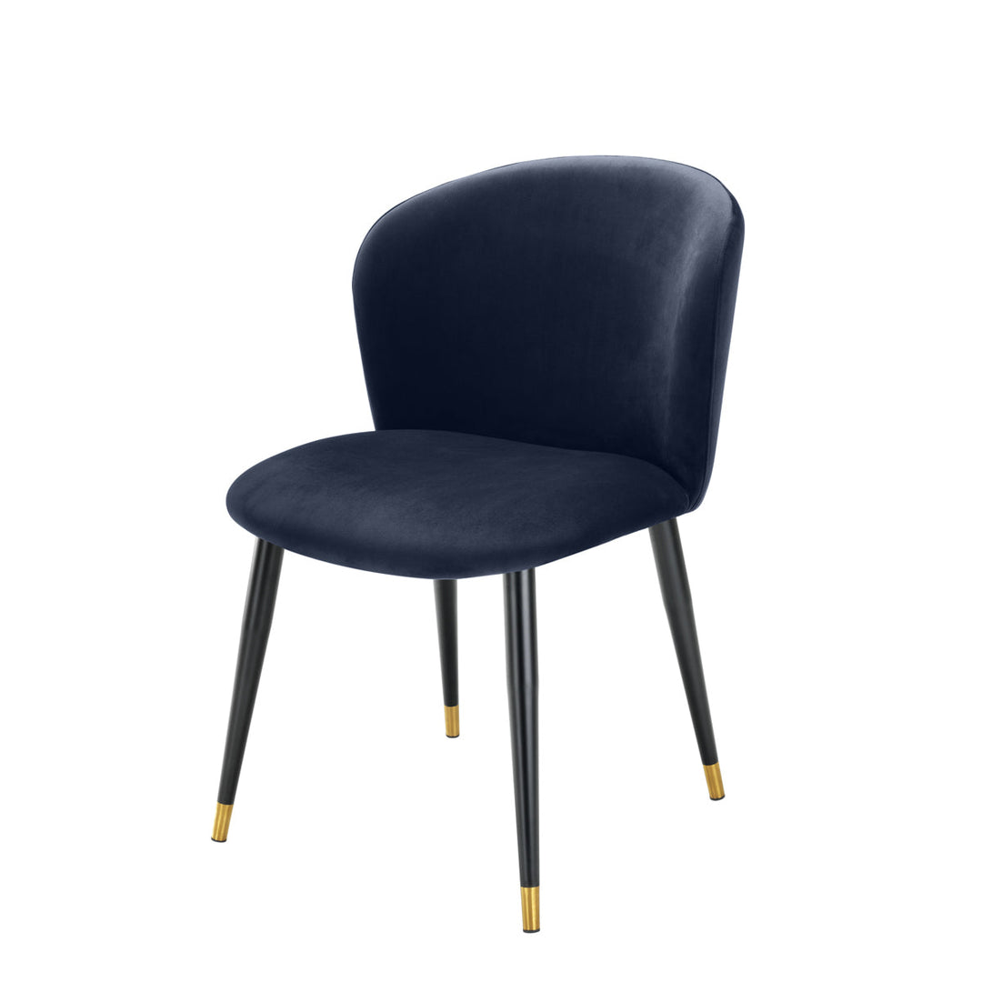Dining Chair Volante Savona Midnight Blue Velvet Chairs Eichholtz