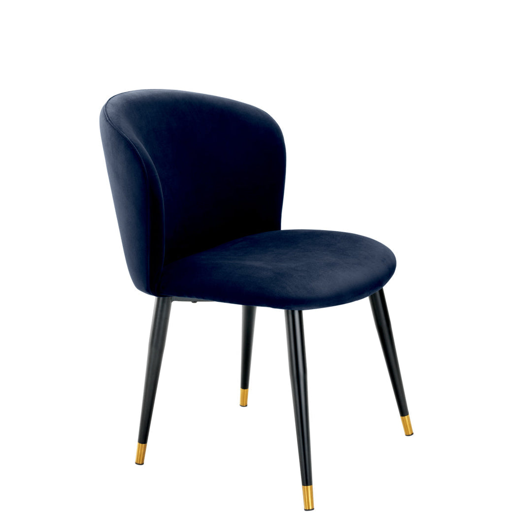 Dining Chair Volante Savona Midnight Blue Velvet Chairs Eichholtz