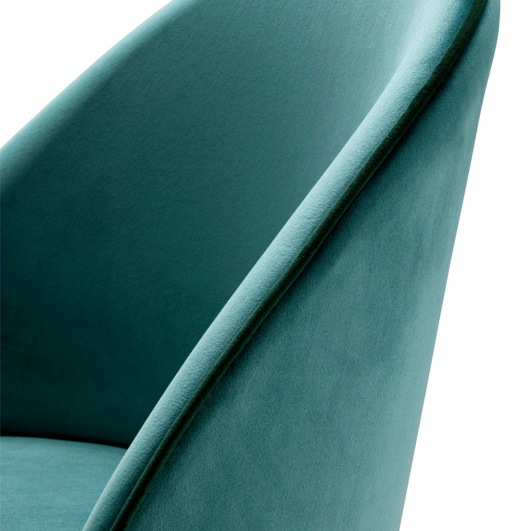 Dining Chair Cooper Set Of 2 Roche Turquoise Velvet Furniture Eichholtz
