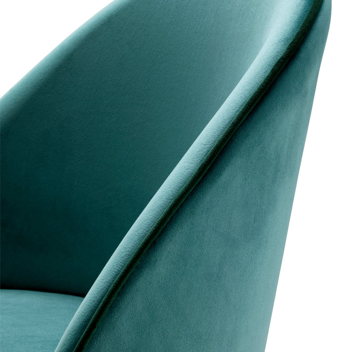Dining Chair Cooper Set Of 2 Roche Turquoise Velvet Furniture Eichholtz