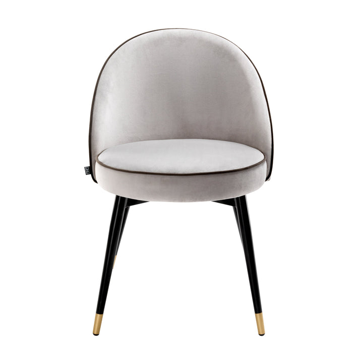Dining Chair Cooper Set Of 2 Roche Light Grey Velvet Furniture Eichholtz