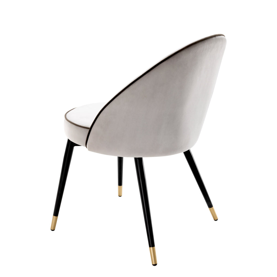 Dining Chair Cooper Set Of 2 Roche Light Grey Velvet Furniture Eichholtz