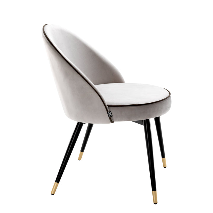 Dining Chair Cooper Set Of 2 Roche Light Grey Velvet Furniture Eichholtz