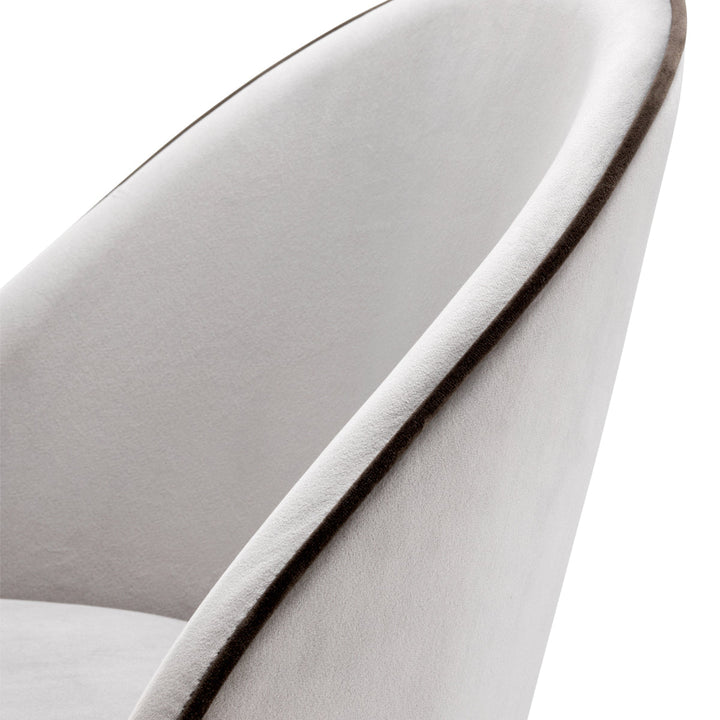 Dining Chair Cooper Set Of 2 Roche Light Grey Velvet Furniture Eichholtz