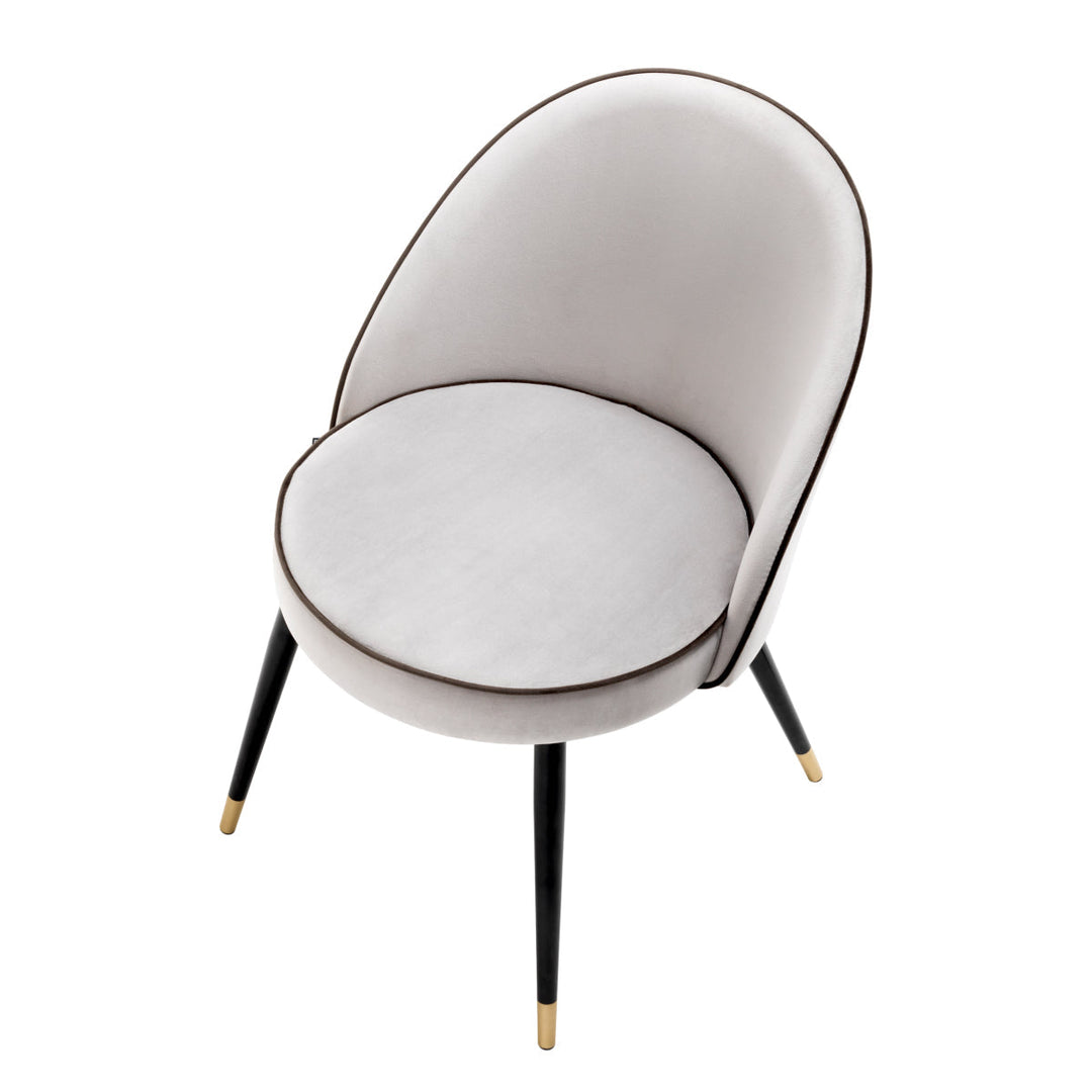 Dining Chair Cooper Set Of 2 Roche Light Grey Velvet Furniture Eichholtz
