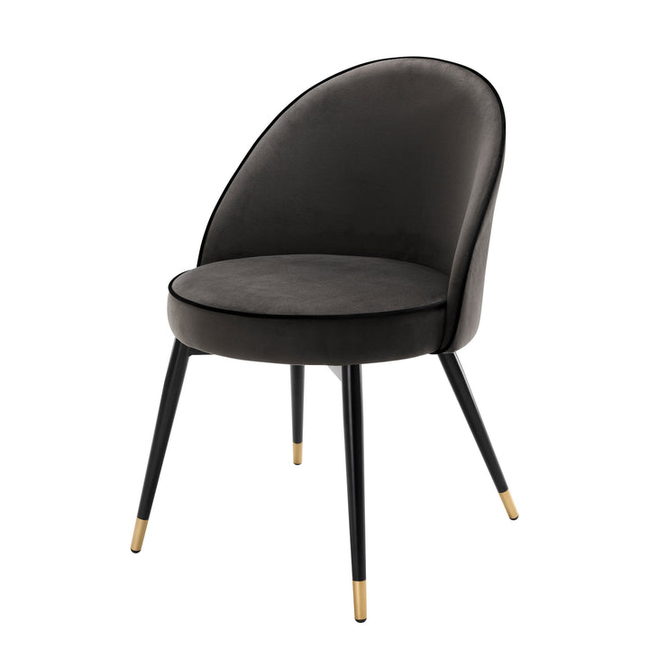 Dining Chair Cooper Set Of 2 Roche Dark Grey Velvet Furniture Eichholtz