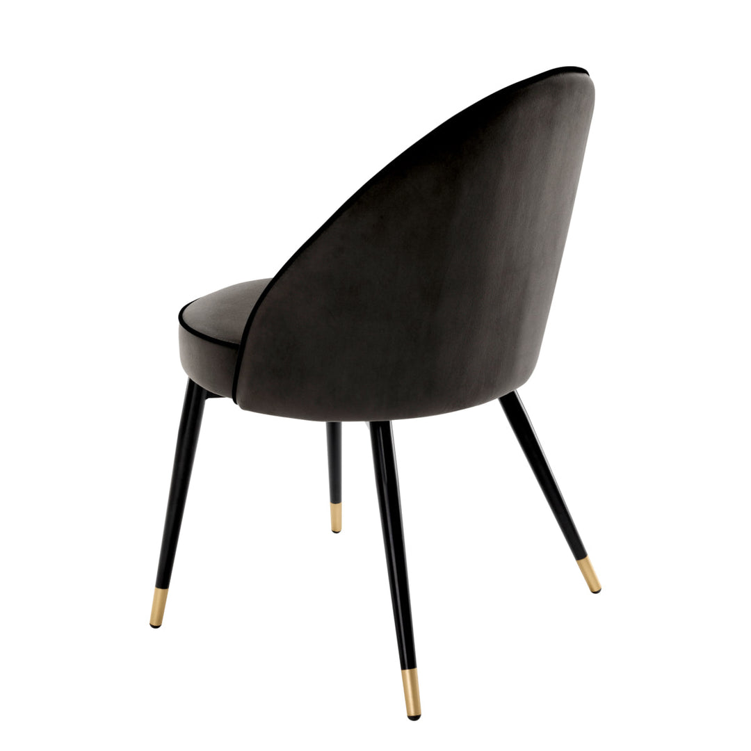 Dining Chair Cooper Set Of 2 Roche Dark Grey Velvet Furniture Eichholtz