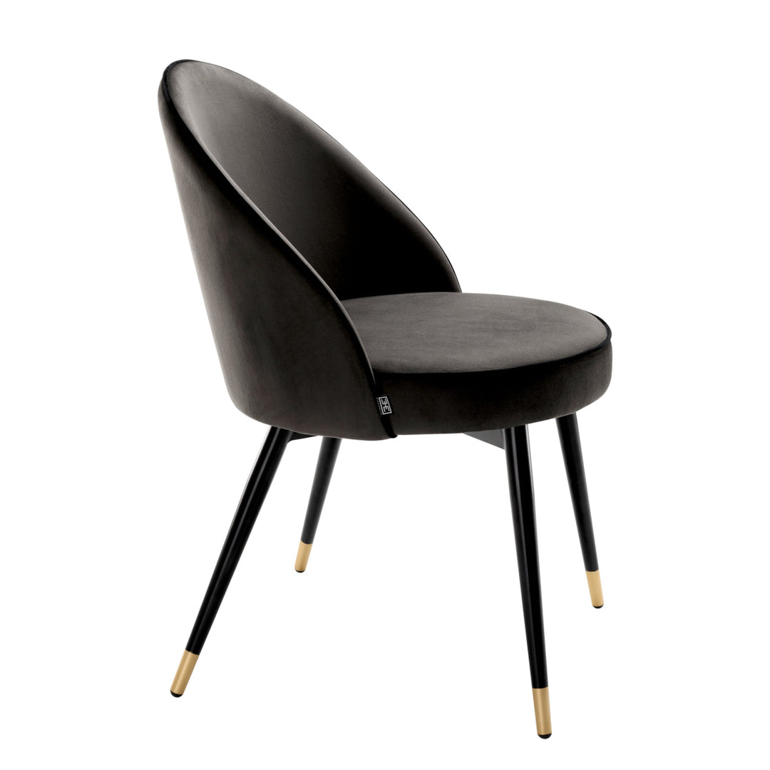 Dining Chair Cooper Set Of 2 Roche Dark Grey Velvet Furniture Eichholtz