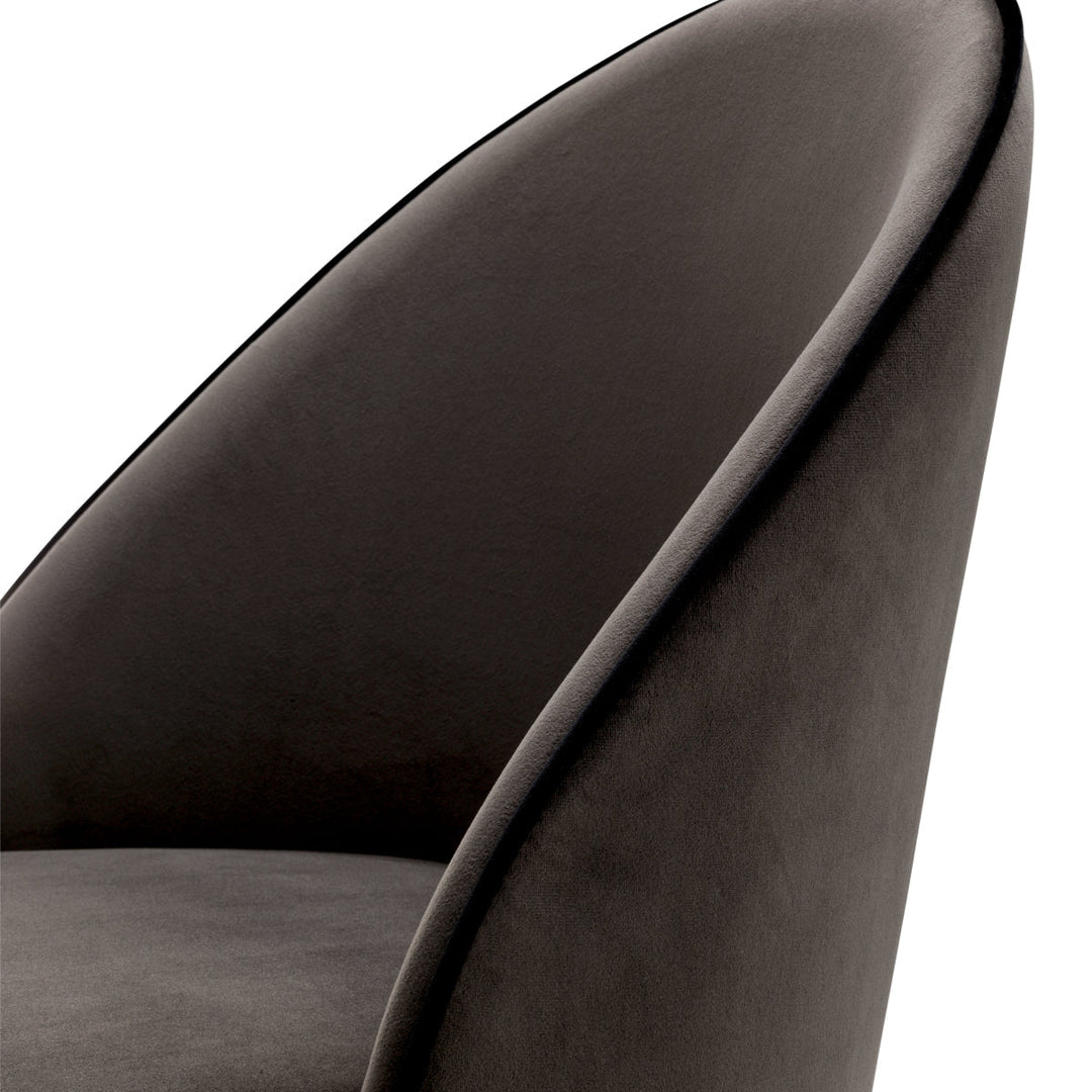 Dining Chair Cooper Set Of 2 Roche Dark Grey Velvet Furniture Eichholtz