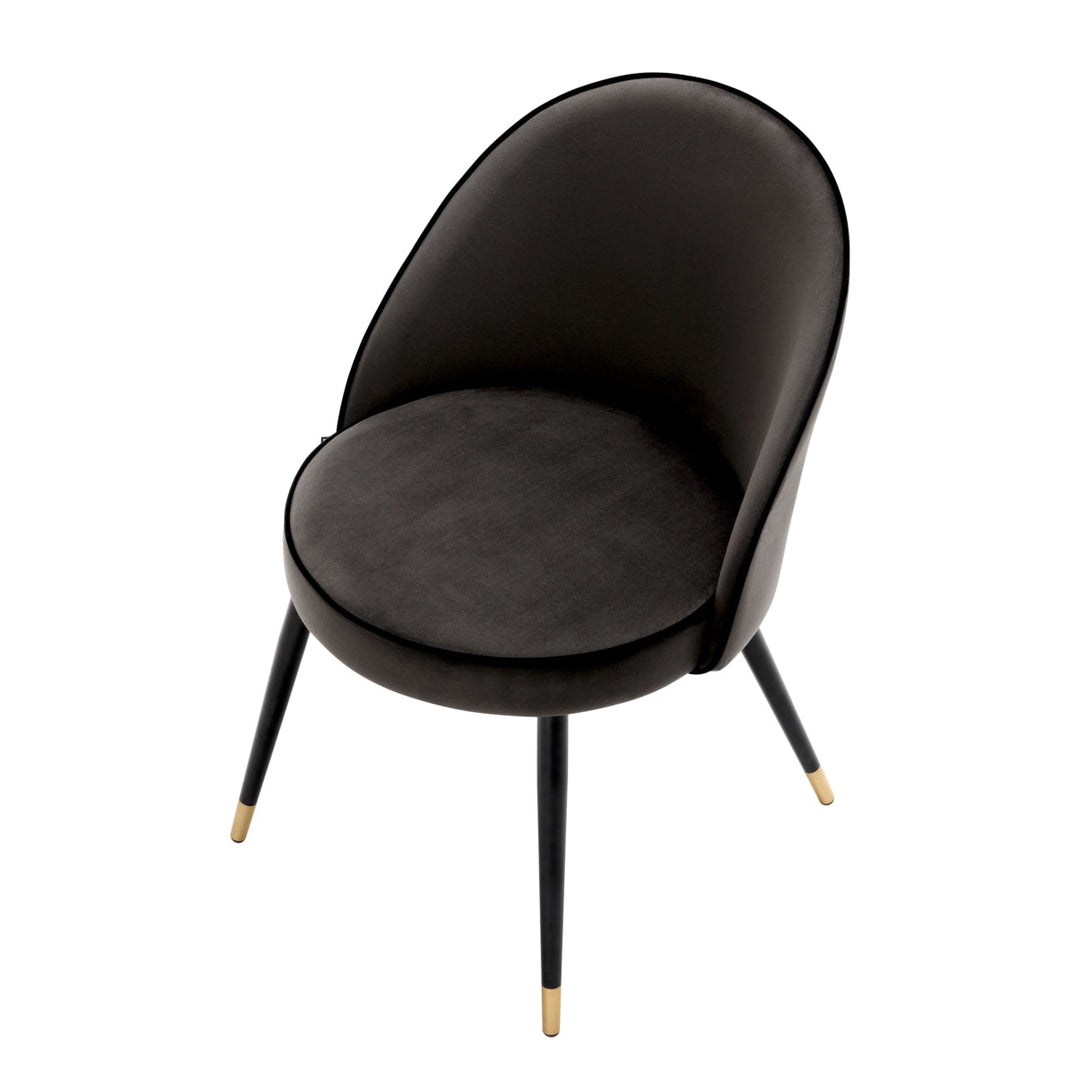 Dining Chair Cooper Set Of 2 Roche Dark Grey Velvet Furniture Eichholtz