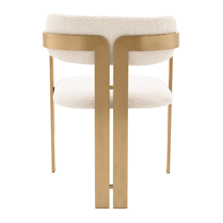 Dining Chair Donato Brushed Brass Finish Boucl&Eacute; Cream Furniture Eichholtz