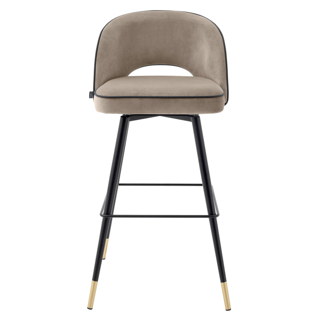 Bar Stool Cliff Set Of 2 Savona Greige Velvet Furniture Eichholtz