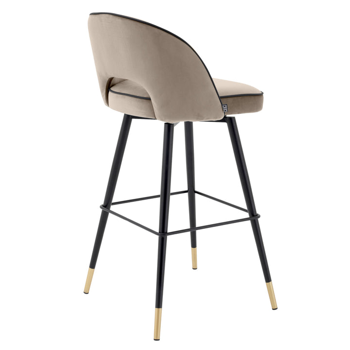 Bar Stool Cliff Set Of 2 Savona Greige Velvet Furniture Eichholtz