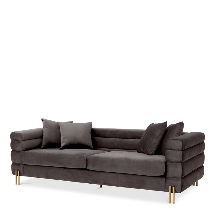 Sofa York Savona Grey Velvet Furniture Eichholtz