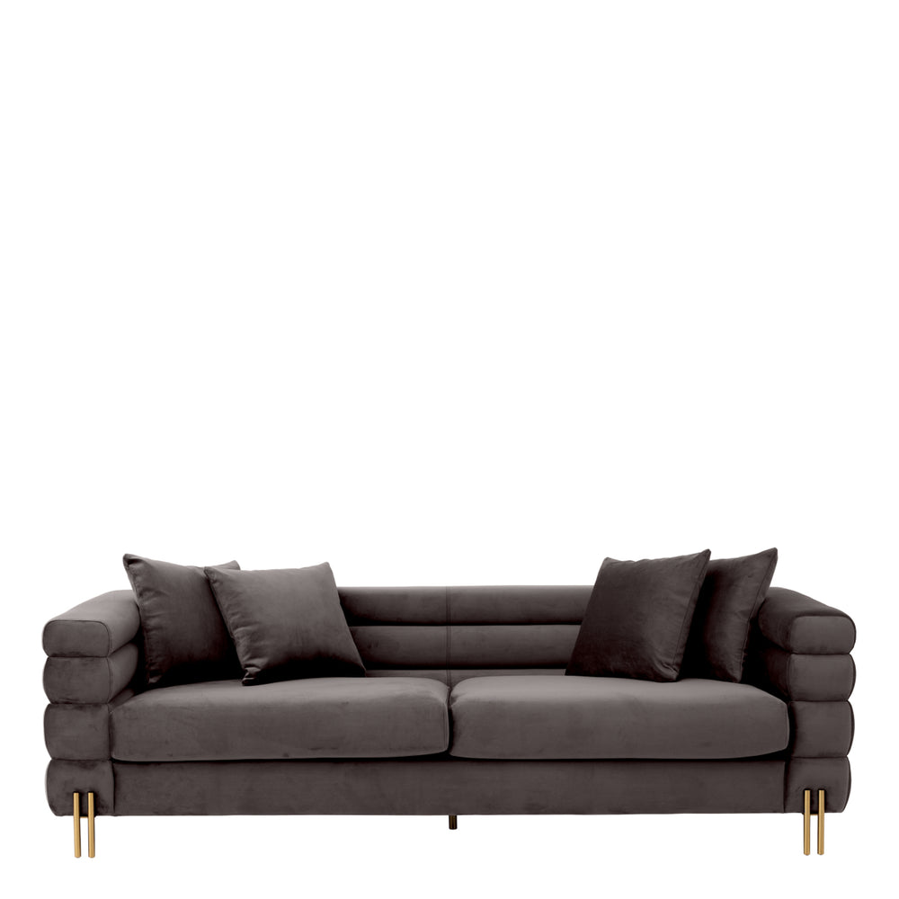 Sofa York Savona Grey Velvet Furniture Eichholtz