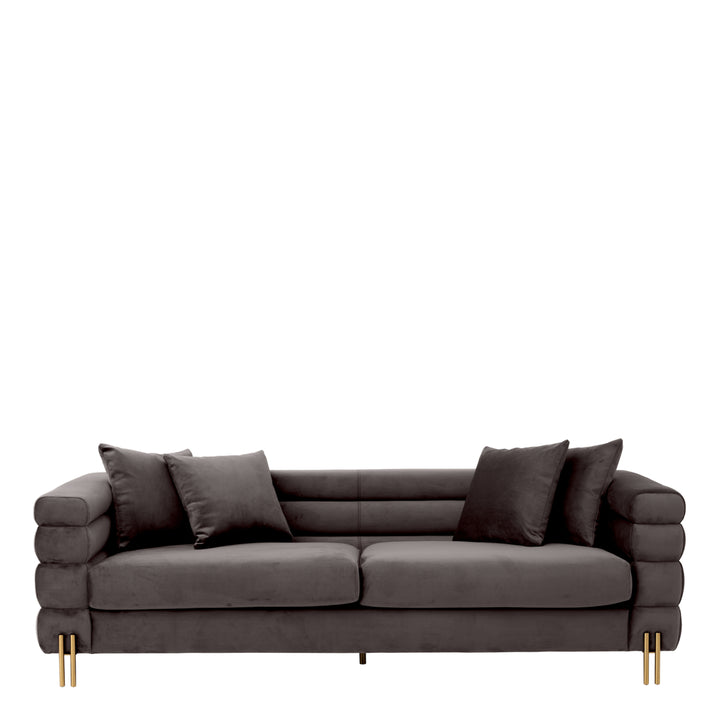 Sofa York Savona Grey Velvet Furniture Eichholtz