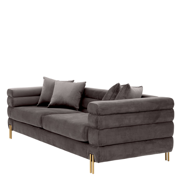 Sofa York Savona Grey Velvet Furniture Eichholtz