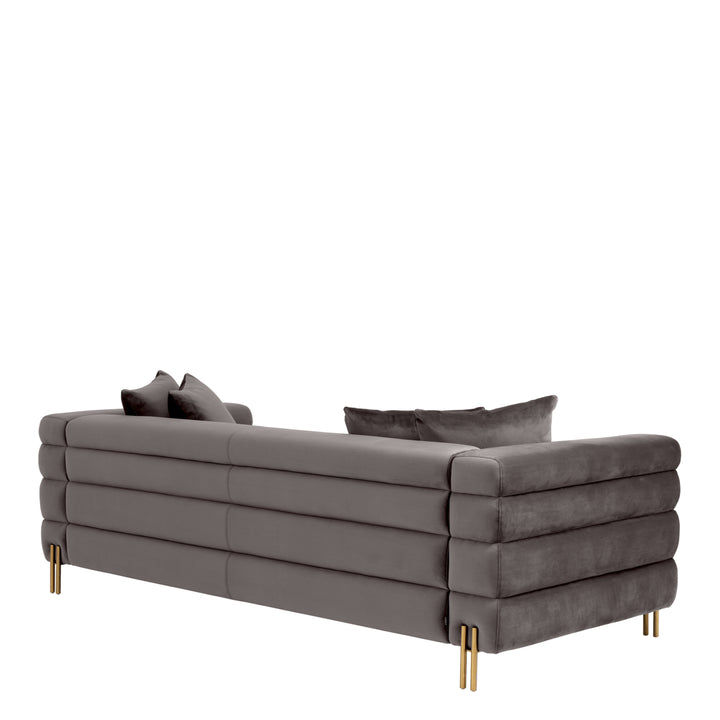 Sofa York Savona Grey Velvet Furniture Eichholtz