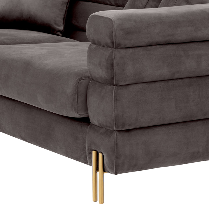 Sofa York Savona Grey Velvet Furniture Eichholtz