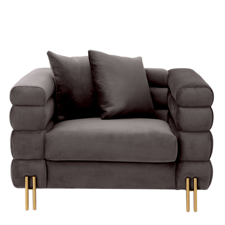 Chair York Savona Grey Velvet Furniture Eichholtz