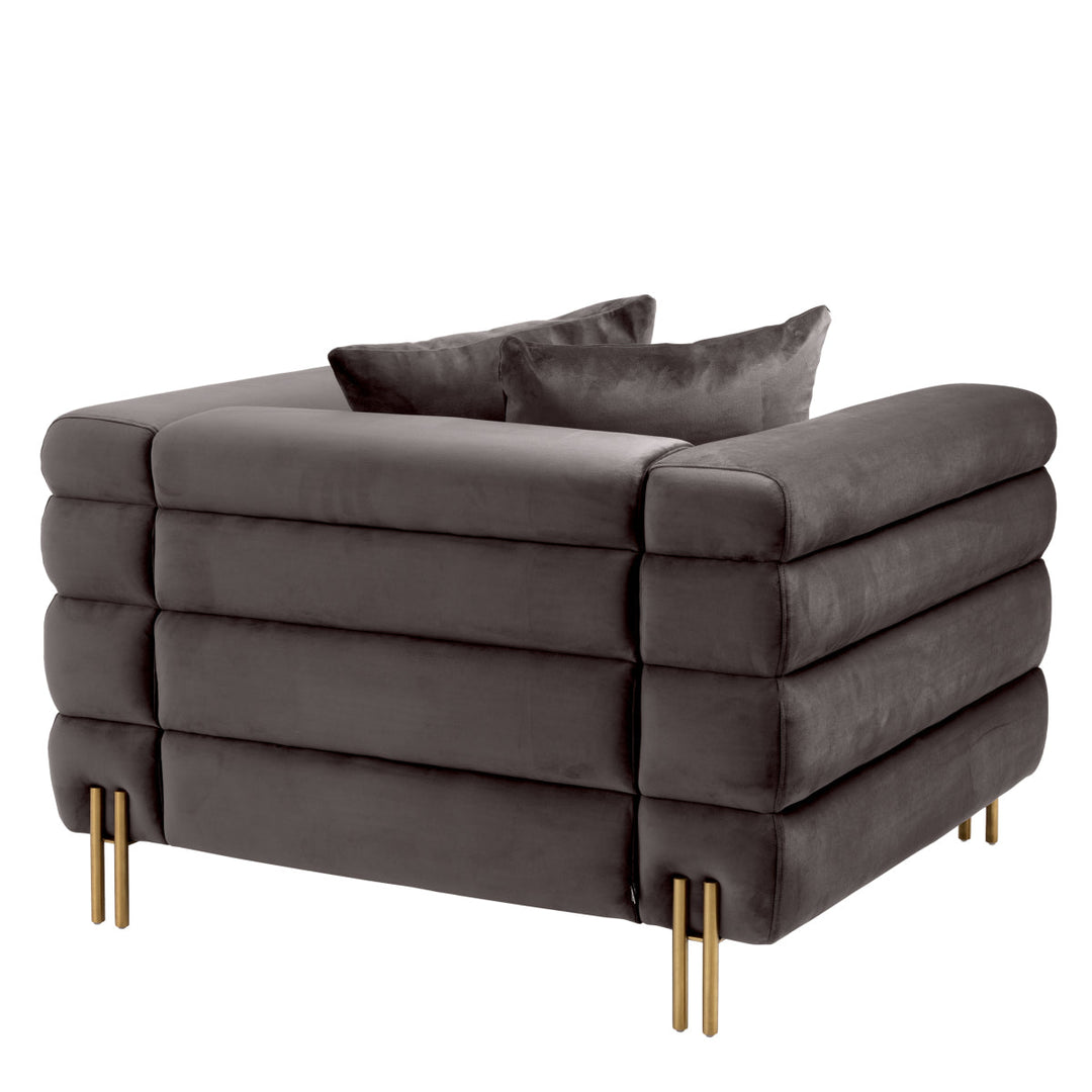 Chair York Savona Grey Velvet Furniture Eichholtz