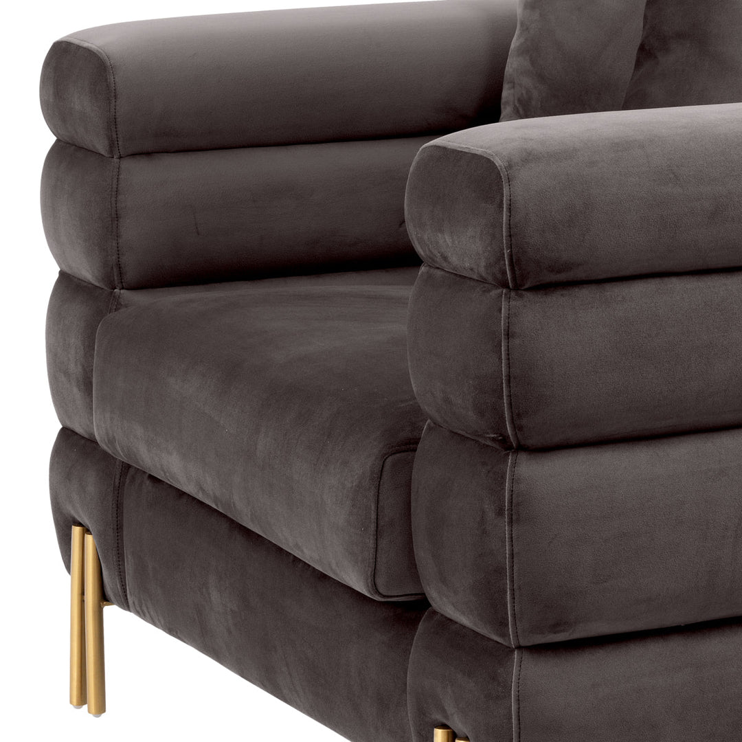 Chair York Savona Grey Velvet Furniture Eichholtz