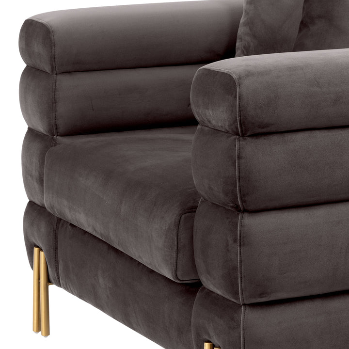 Chair York Savona Grey Velvet Furniture Eichholtz