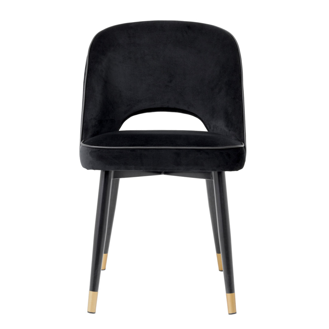 Dining Chair Cliff Set Of 2 Roche Black Velvet Furniture Eichholtz