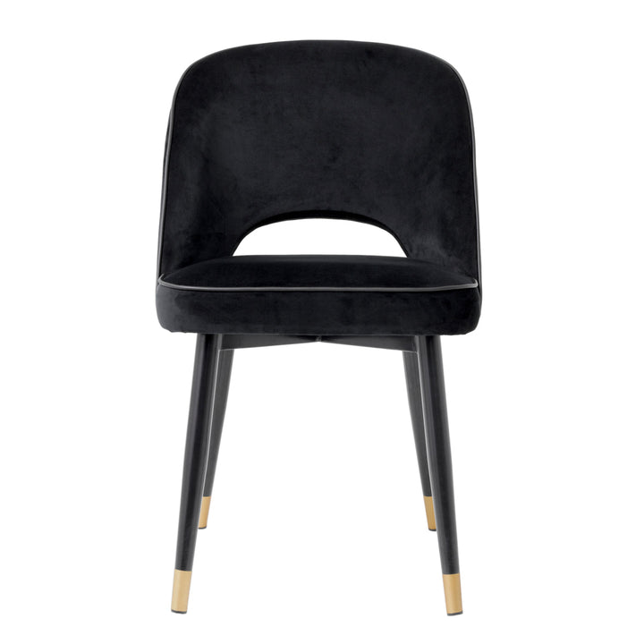 Dining Chair Cliff Set Of 2 Roche Black Velvet Furniture Eichholtz