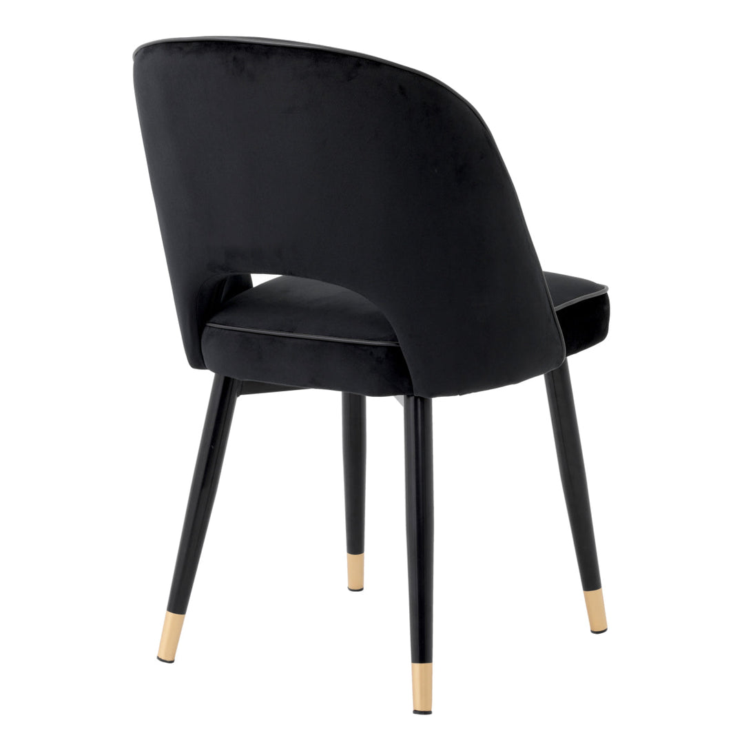 Dining Chair Cliff Set Of 2 Roche Black Velvet Furniture Eichholtz