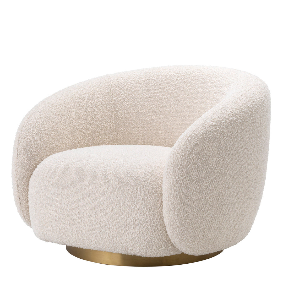 Swivel Chair Brice Boucl&Eacute; Cream Furniture Eichholtz