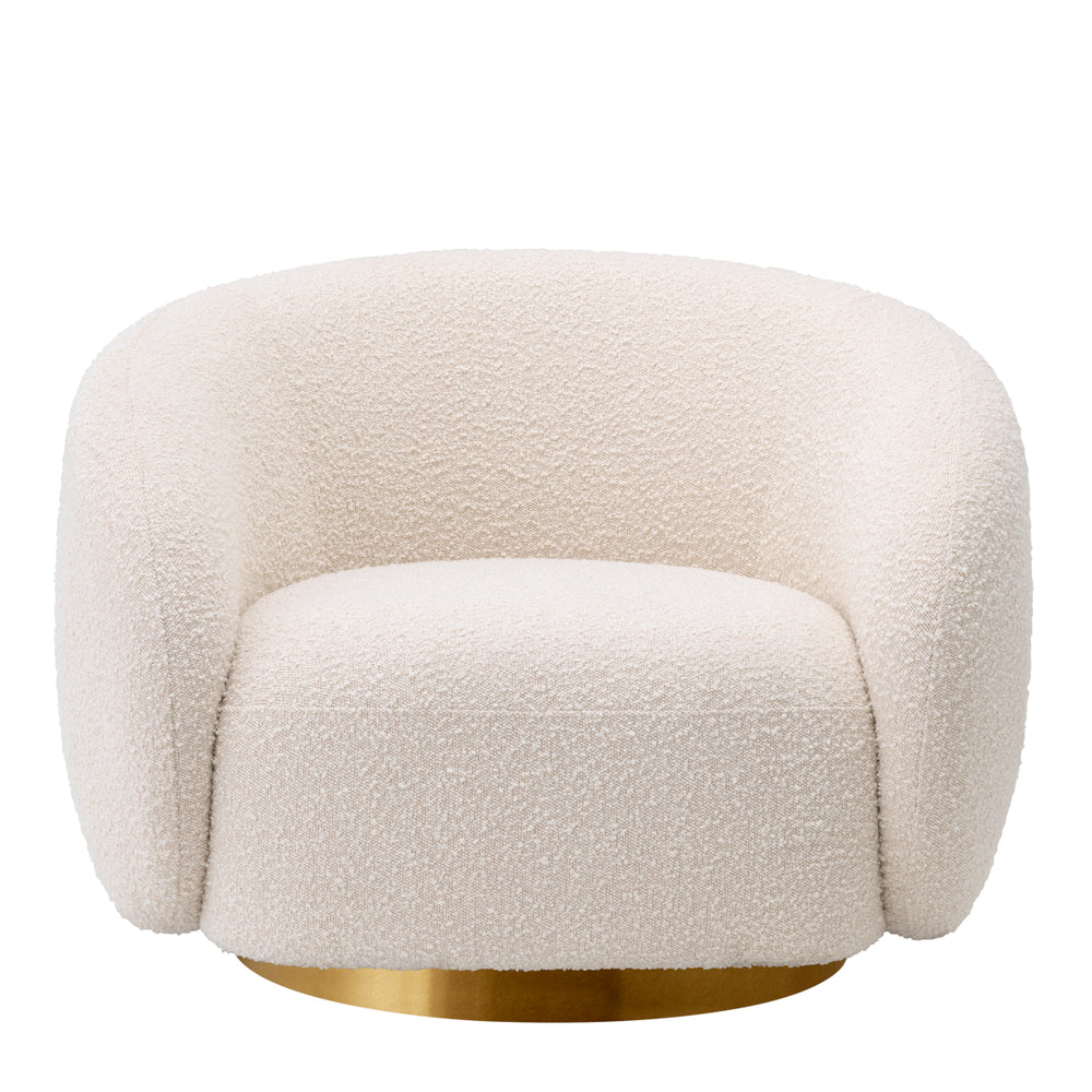 Swivel Chair Brice Boucl&Eacute; Cream Furniture Eichholtz