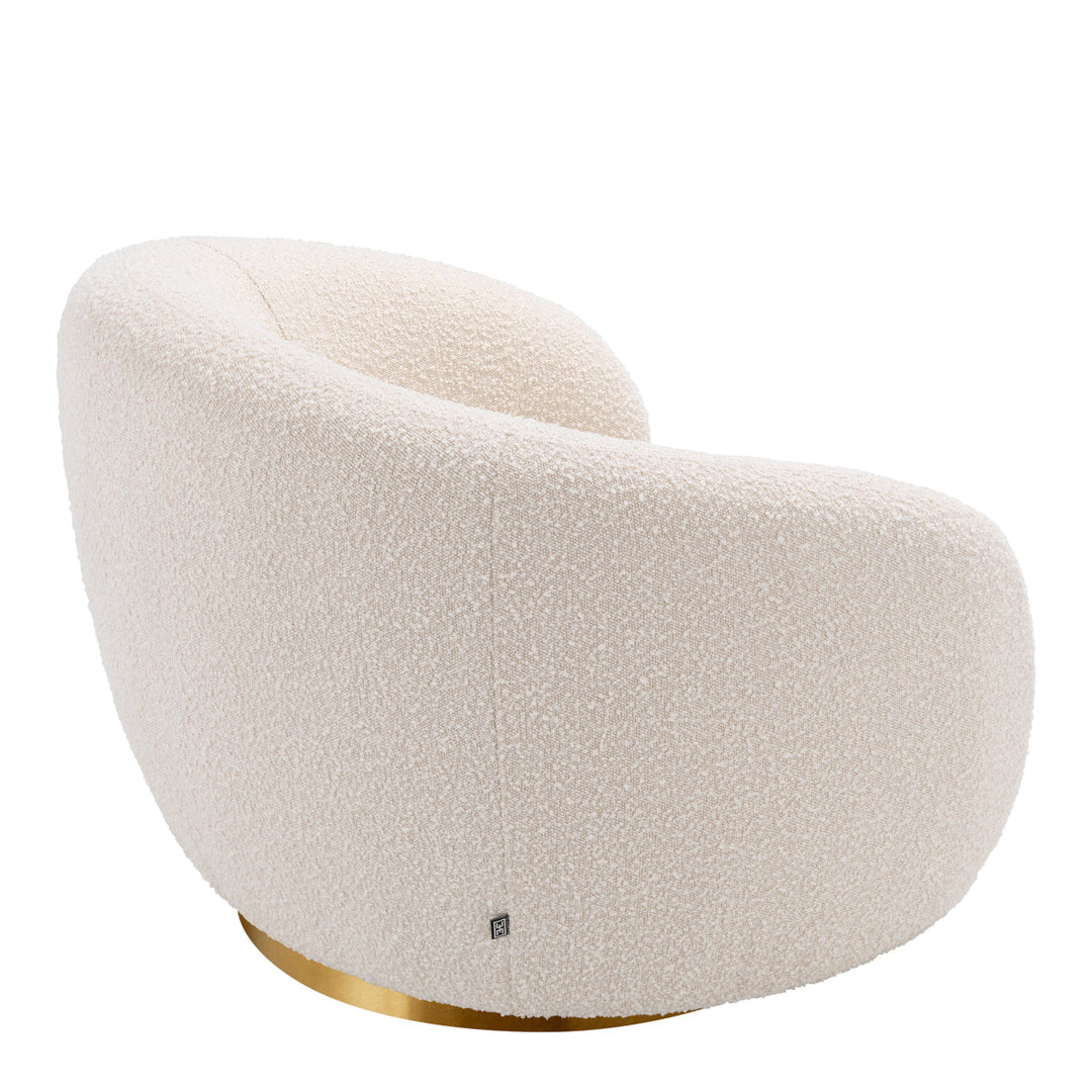 Swivel Chair Brice Boucl&Eacute; Cream Furniture Eichholtz